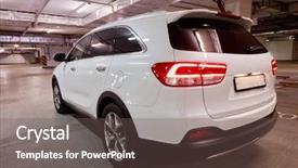  Presentation with car parking - Presentation design enhanced with white car with tail lights background and a gray colored foreground