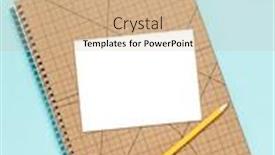  Presentation with notebook - Beautiful PPT theme featuring white-card-on-squared-notebook backdrop and a coral colored foreground