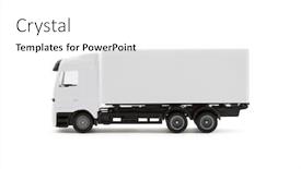  Presentation with cargo - Slide set featuring white-cargo-delivery-truck-isolated background and a white colored foreground
