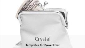  Presentation with cash - PPT theme featuring white-cash-wallet-isolated-over background and a light gray colored foreground