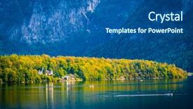  Presentation with sunshine - Slides featuring white castle in the forest background and a ocean colored foreground