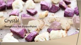  Presentation with potato crop - Slide deck consisting of white cauliflower and purple sweet background and a lemonade colored foreground