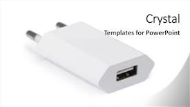  Presentation with solar cell charger - Presentation theme consisting of white cell phone charger usb background and a white colored foreground