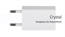  Presentation with cell - Beautiful slide set featuring white cell phone charger usb backdrop and a white colored foreground