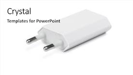  Presentation with solar cell charger - Presentation design with white cell phone charger usb background and a white colored foreground
