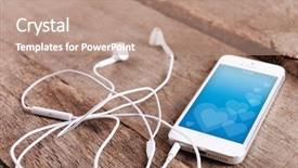  Presentation with elegant green white romantic - Slide deck consisting of white cellphone with romantic screensaver background and a coral colored foreground