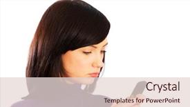  Presentation with white cells - Colorful presentation theme enhanced with white cells - close up of young woman backdrop and a  colored foreground