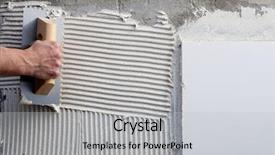  Presentation with construction work - Slide set featuring white cement mortar for tile background and a light gray colored foreground