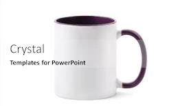  Presentation with ceramic - Colorful presentation design enhanced with white-ceramic-cup-colored-violet backdrop and a white colored foreground