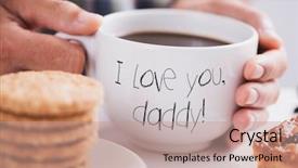  Presentation with ceramic - Presentation design enhanced with white ceramic cup with coffee background and a coral colored foreground