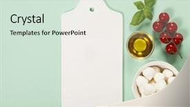  Presentation with health diet - Colorful presentation enhanced with white ceramic serving board backdrop and a soft green colored foreground