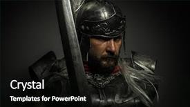  Presentation with armor - Colorful slides enhanced with white chalk steel sword backdrop and a wine colored foreground