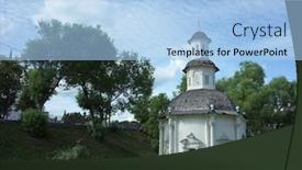  Presentation with holy - Presentation theme with white-chapel-of-the-pyatnitsky background and a light blue colored foreground