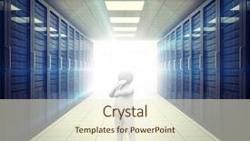  Presentation with server room - Beautiful theme featuring white character thinking against digitally backdrop and a cream colored foreground