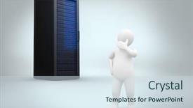  Presentation with server - Presentation design featuring  background and a  colored foreground