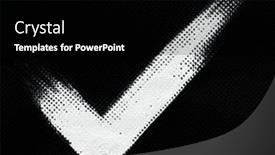  Presentation with brush stroke - Audience pleasing slide deck consisting of white-check-mark-symbol-brush backdrop and a black colored foreground