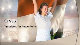  Presentation with football blue - Colorful slides enhanced with white cheering holding ivory coast backdrop and a  colored foreground