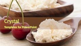  Presentation with white cheese - Theme featuring white cheese with cherry background and a  colored foreground