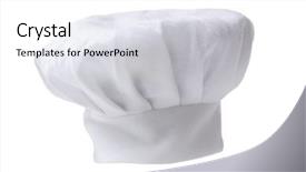  Presentation with chef - PPT theme having white chef's hat background and a sky blue colored foreground