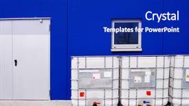  Presentation with chemical safety - Theme with white chemical container in front background and a royal blue colored foreground