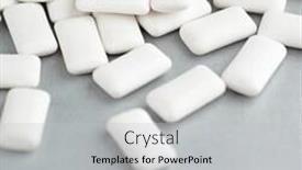  Presentation with chewing gum - Theme with white-chewing-gum-on-grey background and a light gray colored foreground