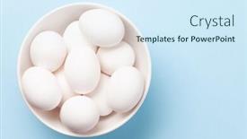  Presentation with flat - Colorful slide deck enhanced with white-chicken-eggs-on-blue backdrop and a sky blue colored foreground