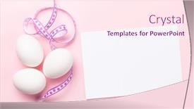  Presentation with pink white - Theme consisting of white-chicken-eggs-on-pink background and a pink colored foreground