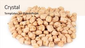  Presentation with chickpea plant - Theme with white chickpeas isolated on white background and a  colored foreground
