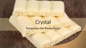  Presentation with white chocolate - Presentation design enhanced with white chocolate bar on color background and a  colored foreground