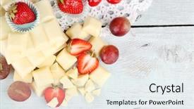  Presentation with snicker chocolate bar - PPT theme having white chocolate bar with fresh background and a sky blue colored foreground