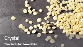  Presentation with white chocolate - Colorful PPT theme enhanced with white chocolate morsels on gray backdrop and a gray colored foreground