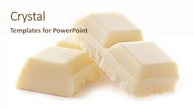  Presentation with white chocolate - Beautiful slide set featuring white chocolate pieces isolated backdrop and a cream colored foreground