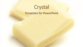  Presentation with white chocolate - Colorful theme enhanced with white chocolate pieces isolated backdrop and a cream colored foreground