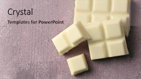  Presentation with white chocolate - Colorful presentation design enhanced with white chocolate pieces on color backdrop and a light gray colored foreground