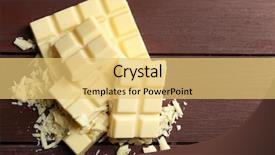  Presentation with white chocolate - Beautiful slide set featuring white chocolate pieces on color backdrop and a yellow colored foreground