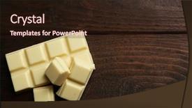  Presentation with white chocolate - Beautiful PPT layouts featuring white chocolate pieces on wooden backdrop and a wine colored foreground
