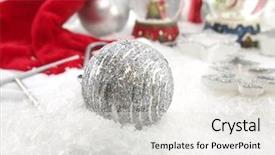  Presentation with white christmas - Slide deck consisting of white christmas decorative table set background and a  colored foreground