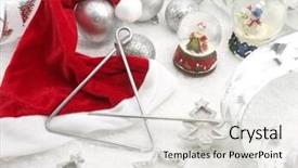  Presentation with hawaiian luau hanging decorative christmas - PPT theme with white christmas decorative table set background and a light gray colored foreground