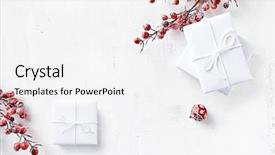  Presentation with christmas presents - Colorful slide deck enhanced with white christmas presents with red backdrop and a white colored foreground