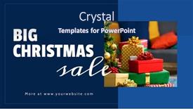  Presentation with christmas sale - Presentation design having white-christmas-sale-text background and a navy blue colored foreground