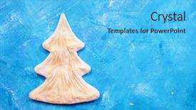  Presentation with christmas silver blue turquoise baubles - PPT theme having white christmas tree on blue background and a light blue colored foreground