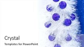  Presentation with white christmas - Audience pleasing PPT theme consisting of white christmas tree with blue backdrop and a white colored foreground