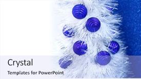  Presentation with white christmas - Slides featuring white christmas tree with blue background and a  colored foreground