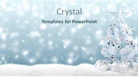  Presentation with silver christmas - Beautiful presentation design featuring white-christmas-tree-with-silver backdrop and a sky blue colored foreground