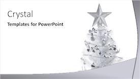  Presentation with silver christmas - PPT theme with white-christmas-tree-with-silver background and a white colored foreground
