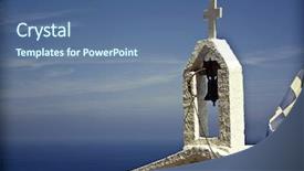  Presentation with greek - PPT theme having white church and greek flag background and a  colored foreground