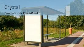  Presentation with stop light - Slides with white-city-light-poster-mock background and a light blue colored foreground