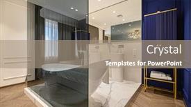  Presentation with bathroom - Audience pleasing slides consisting of white-classic-bathroom backdrop and a coral colored foreground