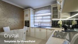  Presentation with white house - Slide set consisting of white-classic-cozy-kitchen background and a gray colored foreground