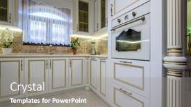  Presentation with white house - Presentation design consisting of white-classic-cozy-kitchen background and a gray colored foreground